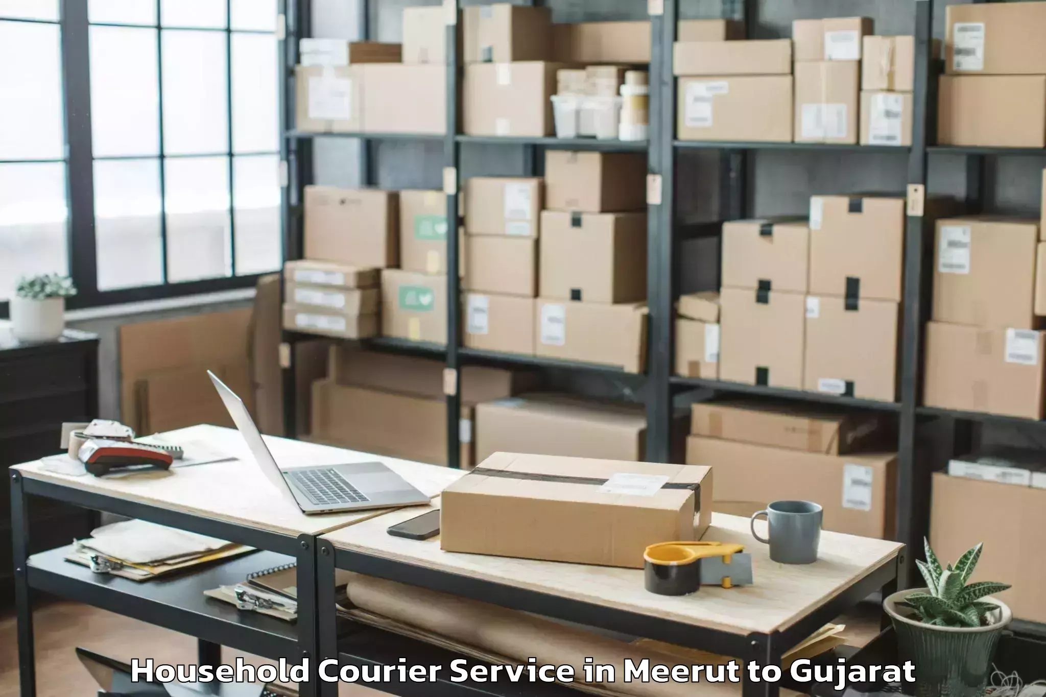 Comprehensive Meerut to Girgadhada Household Courier